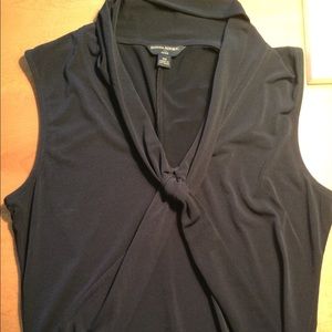 Banana Republic Navy Blue Tie in Front Sleeveless